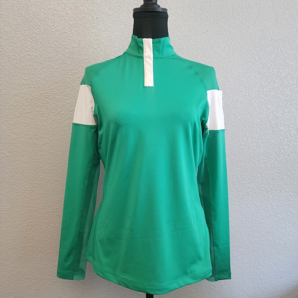 Chestnut Bay SkyCool Sun Shirt Green Large Equestrian UV50+ Cooling Stretch NWOT